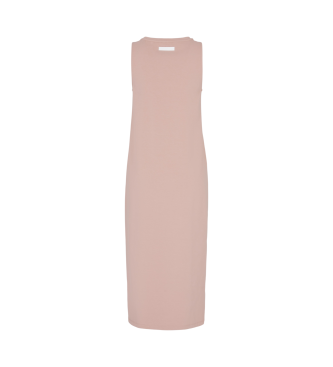 EA7 Logo Series long dress in pink stretch cotton