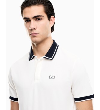 EA7 Polo Tennis Club en piqué de coton stretch blanc