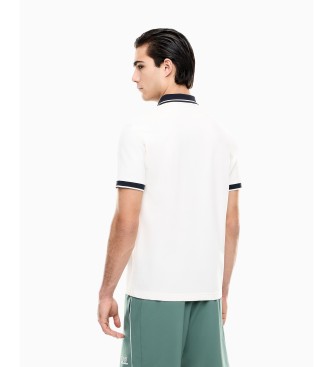 EA7 Polo Tennis Club en piqué de coton stretch blanc