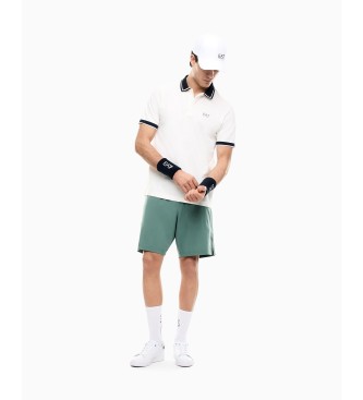 EA7 Polo Tennis Club en piqué de coton stretch blanc