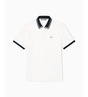 EA7 Polo Tennis Club en piqué de coton stretch blanc