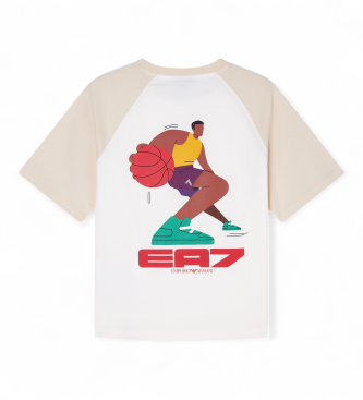 EA7 S�rie graphique T-shirt gar�on blanc