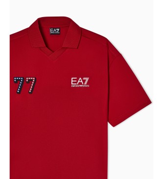 EA7 Polo grafica rossa