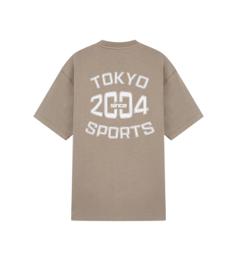 EA7 Braunes Grafik-T-Shirt