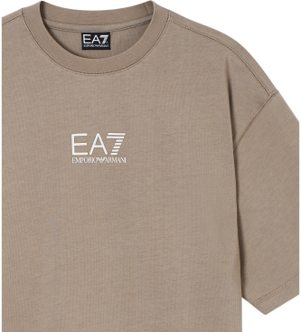 EA7 Braunes Grafik-T-Shirt