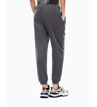 EA7 Pantaloni tuta Graphic Series in misto cotone grigio