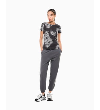 EA7 Pantaloni tuta Graphic Series in misto cotone grigio