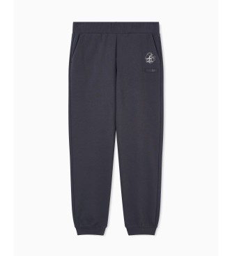 EA7 Pantaloni tuta Graphic Series in misto cotone grigio