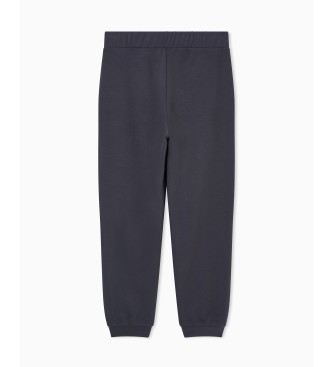 EA7 Pantaloni tuta Graphic Series in misto cotone grigio