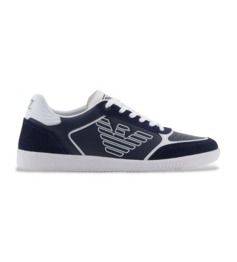 EA7 Skórzane sneakersy Heritage Eagle w kolorze czarnym