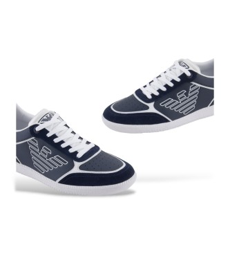 EA7 Skórzane sneakersy Heritage Eagle w kolorze czarnym