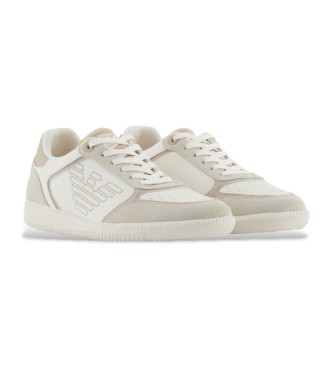 EA7 Skórzane sneakersy Heritage Eagle w kolorze białym