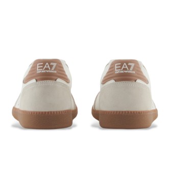 EA7 Skórzane sneakersy Heritage Eagle w kolorze beżowym