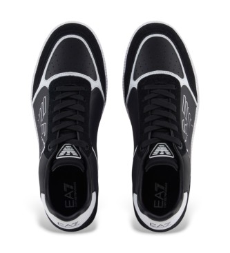 EA7 Heritage Eagle usnjene športne copate črne barve