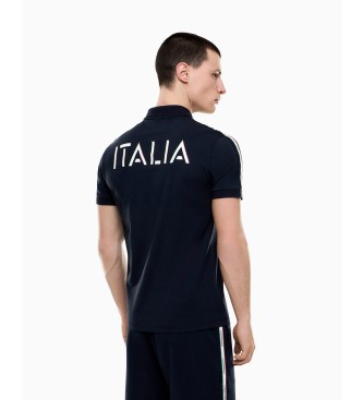 EA7 Poloshirt aus Baumwollpiqué Italian Spirit marineblau
