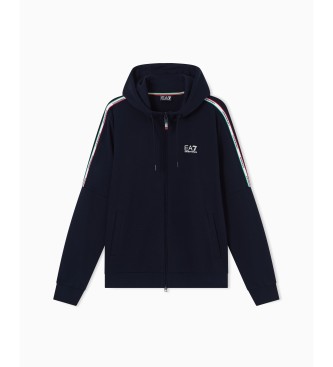 EA7 Gebreide hoodie Italian Spirit marineblauw