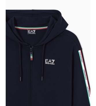 EA7 Felpa con cappuccio Italian Spirit blu