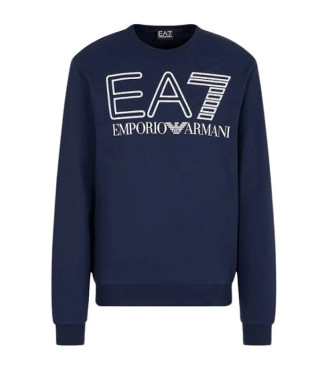 EA7 Blauer Fleece-Pullover