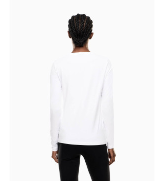 EA7 Maglietta elasticizzata bianca a maniche lunghe