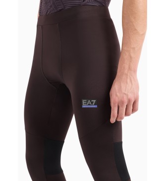 EA7 Legging Dynamic Athlete en tissu technique VIGOR7 marron