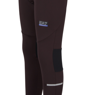 EA7 Leggings Dynamic Athlete in tessuto tecnico VIGOR7 nel colore marrone