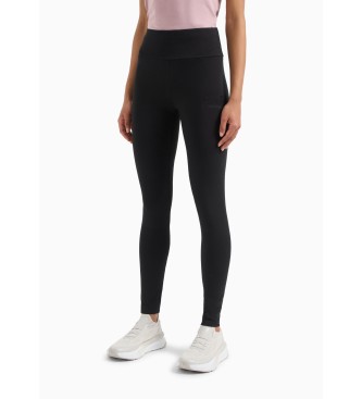 EA7 Logo Series recycled cotton blend leggings black