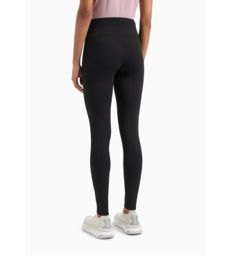 EA7 Logo Series recycled cotton blend leggings black