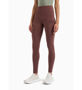 EA7 Logo Series recycled cotton blend leggings brown