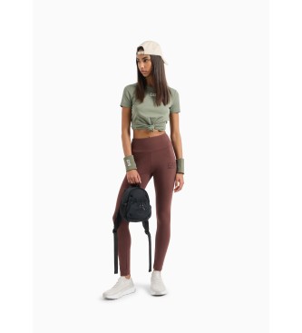 EA7 Logo Series - legging en coton recycl marron