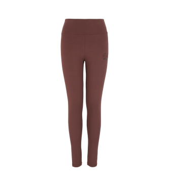 EA7 Logo Series recycled cotton blend leggings brown