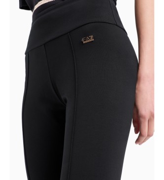 EA7 Edle schwarze Leggings aus Stretch-Baumwolle