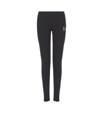 EA7 Legging da donna con nucleo in cotone elasticizzato nero