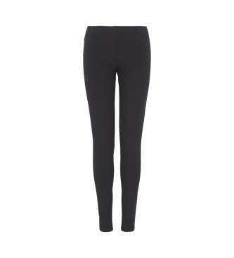 EA7 Legging da donna con nucleo in cotone elasticizzato nero