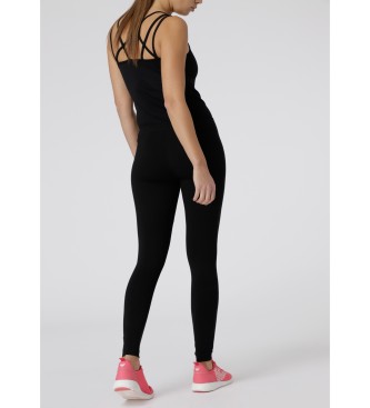 EA7 Stretch katoenen legging Glanzend zwart