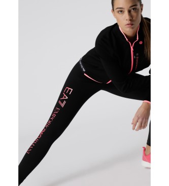 EA7 Leggings i stretchbomuld Skinnende sort