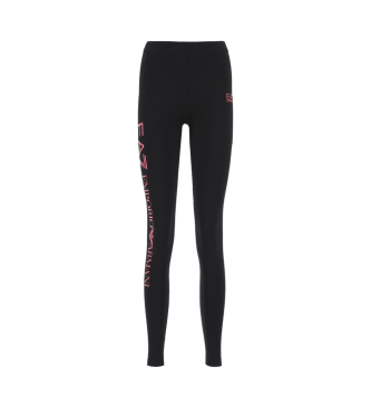 EA7 Leggings en coton extensible Noir brillant