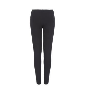 EA7 Stretch katoenen legging Glanzend zwart