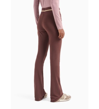 EA7 Pantaln de chndal Core Lady de algodn elstico marrn