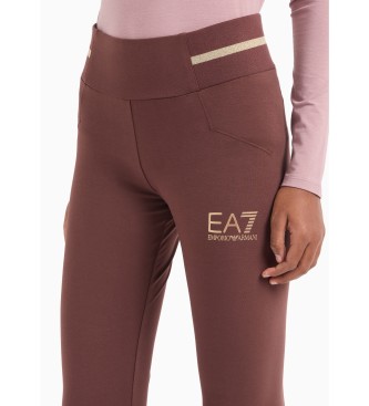 EA7 Tracksuit broek Core Lady in bruin stretch katoen