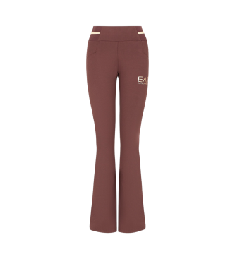 EA7 Tracksuit broek Core Lady in bruin stretch katoen