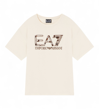 EA7 LOGO SERIES GIRL beige T-shirt