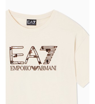 EA7 LOGO SERIES GIRL beige T-shirt