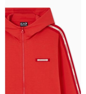 EA7 Mikina z logotipom Serija rdeča