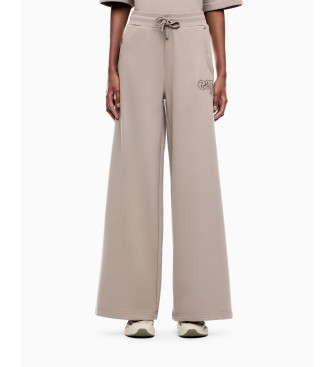 EA7 Pantalone misto cotone Logo beige