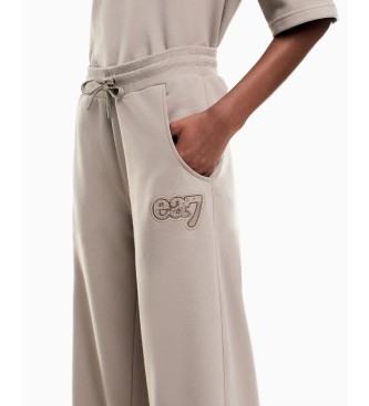 EA7 Pantalone misto cotone Logo beige