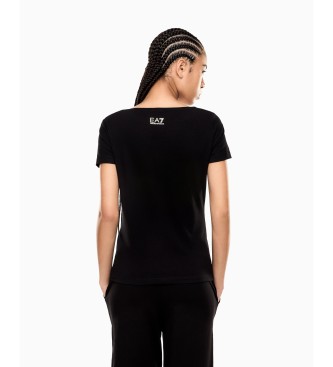 EA7 Maglietta in maglia elastica con logo Logo Series nero