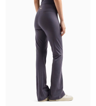 EA7 Bawełniane legginsy z elastycznej dzianiny Core Grey