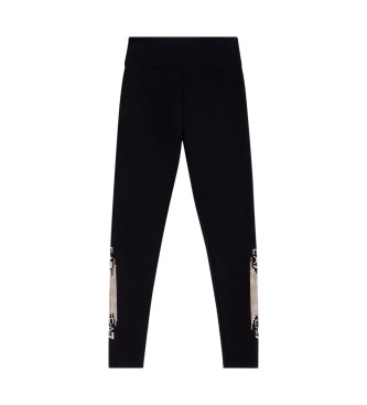 EA7 Hlačne nogavice Logotip Serija črna