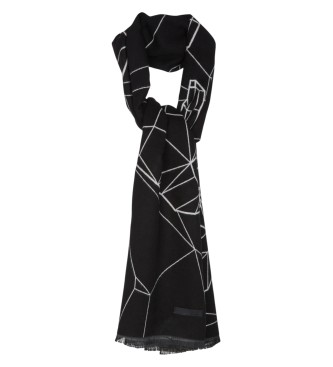 EA7 Jacquard-Schal schwarz