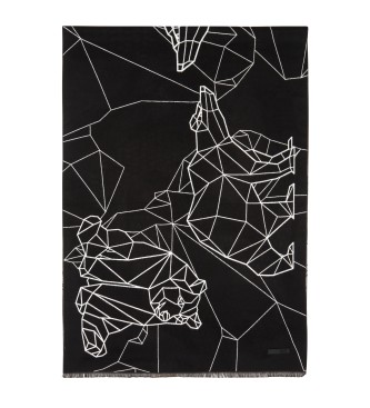 EA7 Jacquard-Schal schwarz